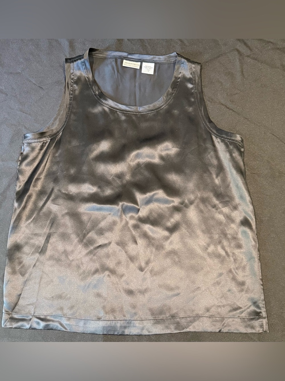 Vintage Newport News Black 100% Silk Camisole Tank Top